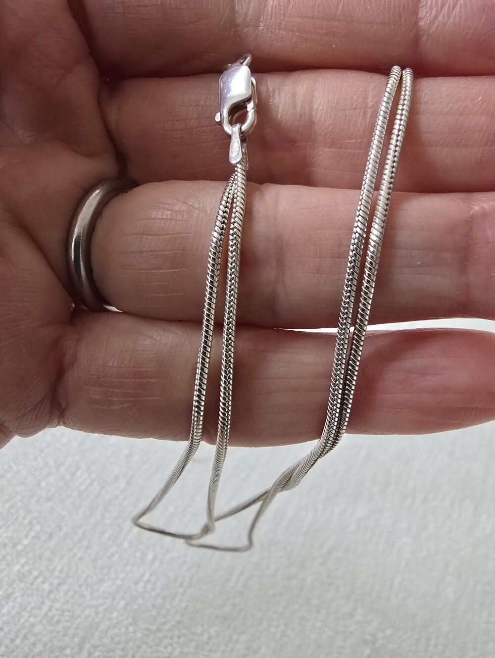 Paolo Romeo Sterling Silver Snake Chain Necklace Italy 30"